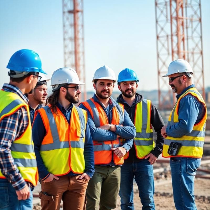 Construction workers on a job site